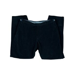 Vtg Byblos Mens 52 IT 34x30 US Buckle Back Black Straight Leg Corduroy‎ Pants